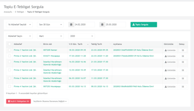E-Tebligat Toplu Sorgulama