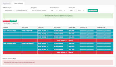 Kurum Geçici - Gelir Geçici Tahsilat Miktarları Sorgulama