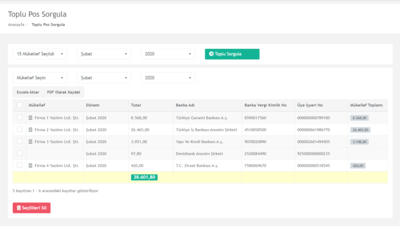 Pos Çekimleri Toplu Sorgulama
