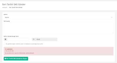 Akıllı SMS (İleri Tarihli SMS)