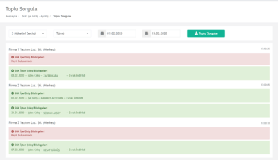 İşe Giriş İşten Çıkış Sorgulamaları
