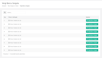 Vergi, SGK, Taşıt Borç Sorgulama